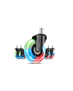  3" rubber casters, rgb light flashing, 5 pcs