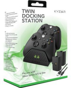 2 x Ohjaimen Akku + Lataustelakka Kyzar Xbox Series ja One