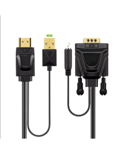 HDMI to VGA kaapeli 3.5mm liittimellä 1.6 Metriä