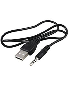 USB A 2.0 - 3,5 mm miniliitin, 1m, musta