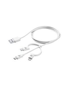 Cellularline usb to microusb/lightning/usb-c - white